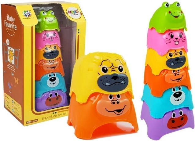 Pirámide colorida de animales para bebés