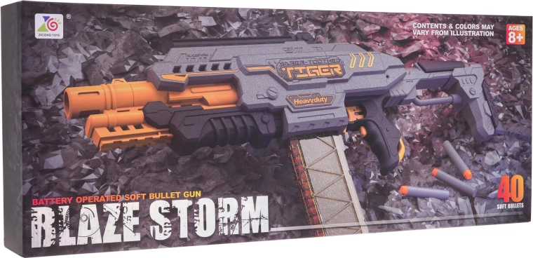 Pistola semiautomática BLAZE STORM para dardos de espuma – gris