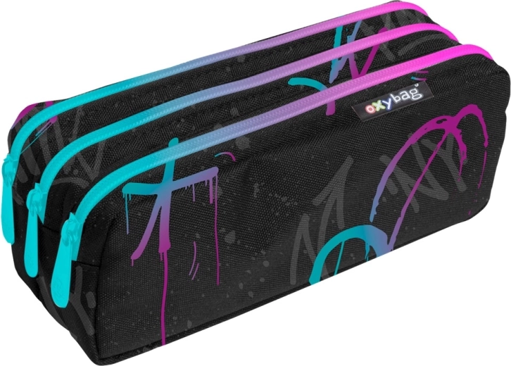Estuche con tres cremalleras Graffiti girl