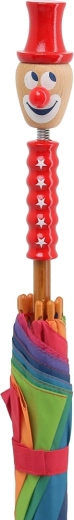 Divertida empuñadura con payaso de madera natural