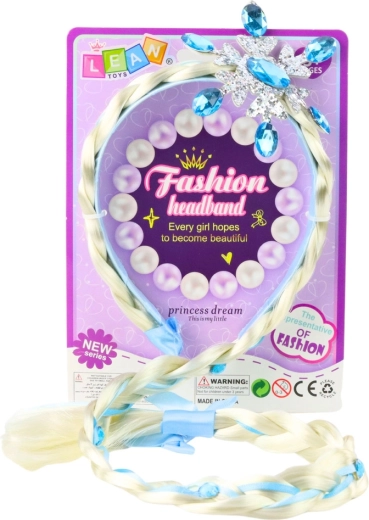 Trenza larga con lazo azul