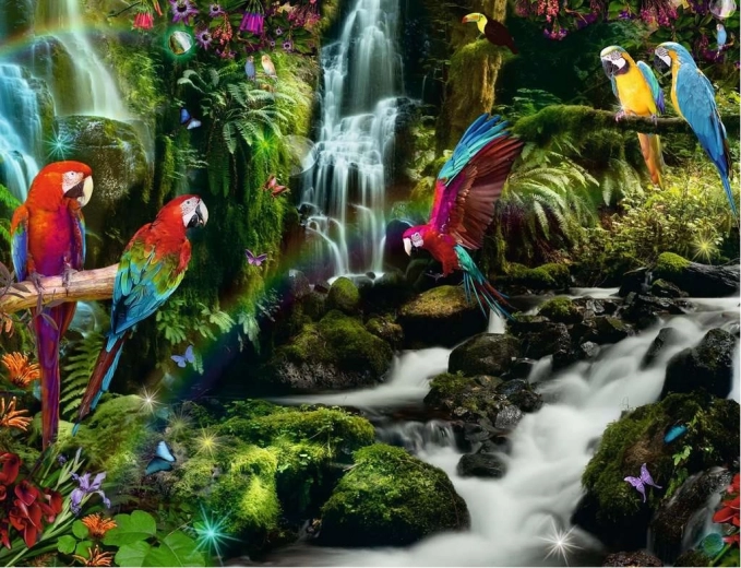 Puzzle Ravensburger Papagayos en el paraíso 2000 piezas
