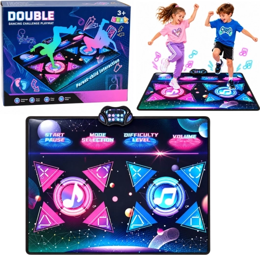 Alfombra de baile interactiva para dos jugadores con LED y música