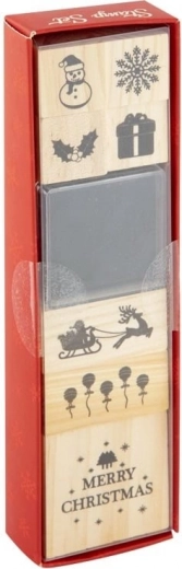 Set de sellos navideños de madera (7 uds.)