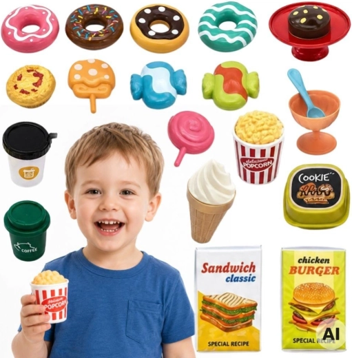 Woopie set de dulces y postres para cafetería infantil, 30 piezas