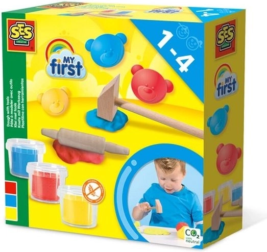 SES My First masa para modelar – 3 colores (3×90 g) + herramientas
