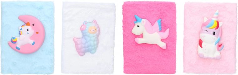 Cuaderno de notas con líneas y cubierta peluda con animalito 15 × 21 cm, 80 páginas