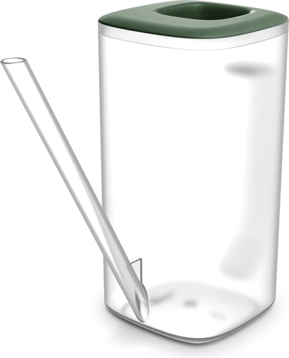 Regadera TUBI 1,6 l – transparente, elementos verde oscuro