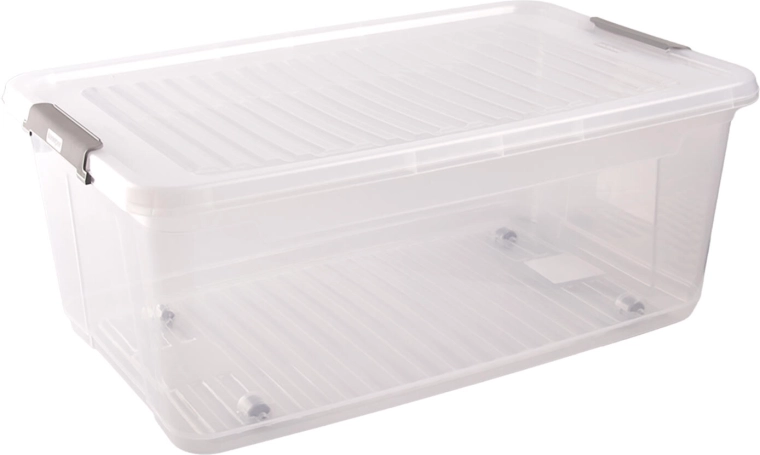 Caja de almacenamiento de 37 l con tapa y ruedas