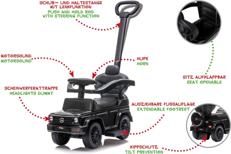 Correpasillos infantil Mercedes-Benz G 350 d 3 en 1 negro