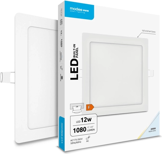 Panel cuadrado LED empotrable Modee Lighting 12 W blanco frío 1080 lm