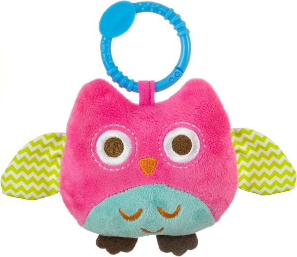 Búho colgante de peluche Happy Owl rosa