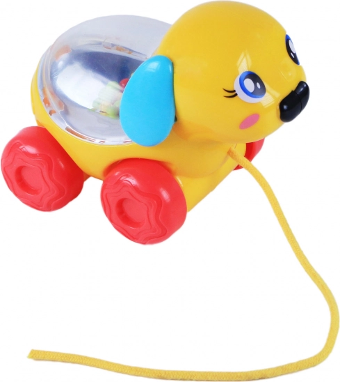 Perro de arrastre con bolitas de colores para los más pequeños
