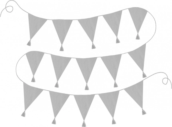 Jabadabado banderines textiles grises