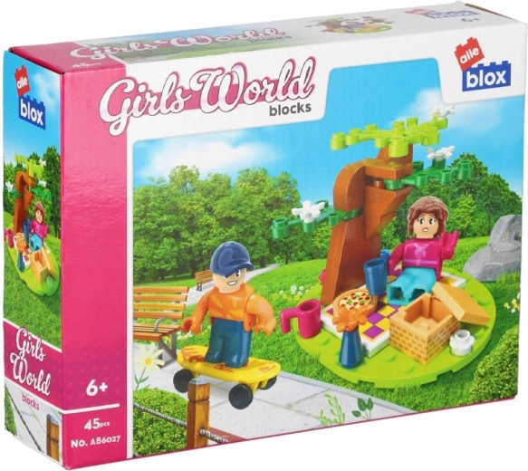 Set de construcción: pícnic de chicas con figuritas