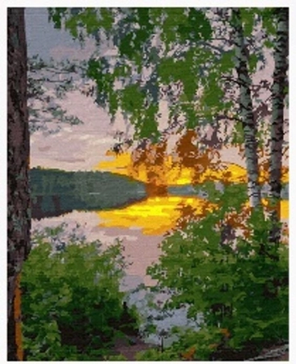 Norimpex pintura por números Lago en el bosque 40 × 50 cm