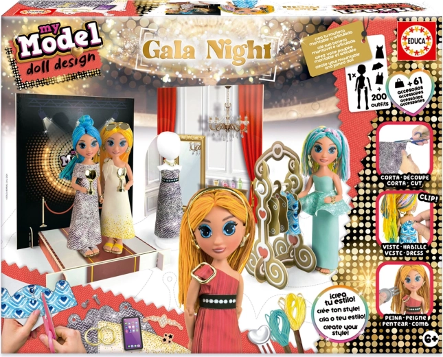 Set creativo Educa My Model Doll Design: Noche de gala