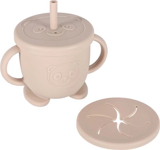 Vaso con asas y pajita