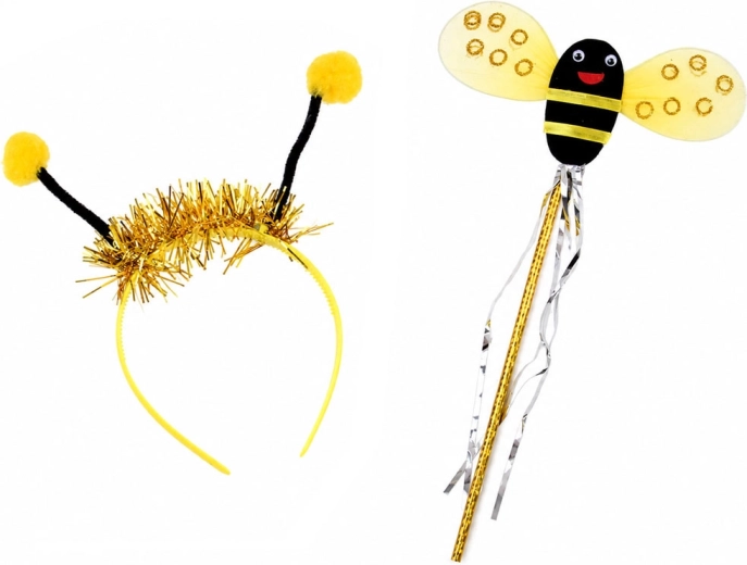 Diadema con antenas y varita mágica como accesorio