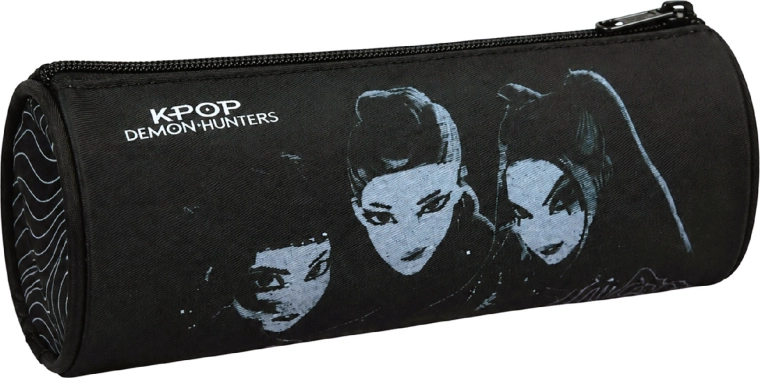 Estuche escolar tipo tubo GIM KPop Demon Hunters Huntrix negro
