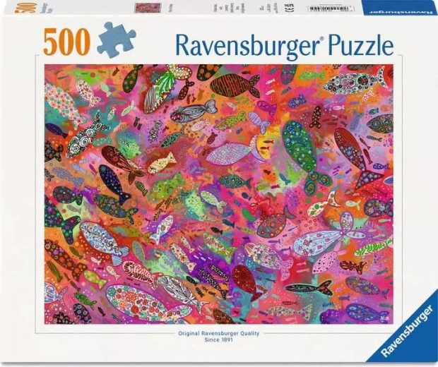 Puzzle Ravensburger de peces fucsia 500 piezas