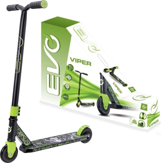 Patinete infantil EVO Viper para ciudad, negro-verde, 6+