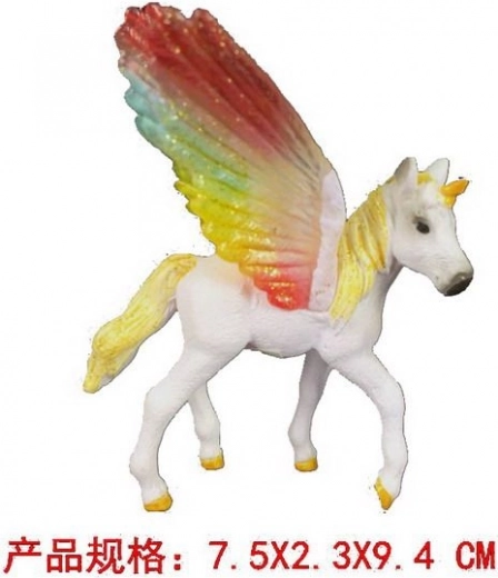 Figura de unicornio con alas