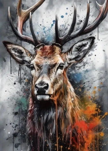 Pintura de diamantes ciervo 30 × 40 cm