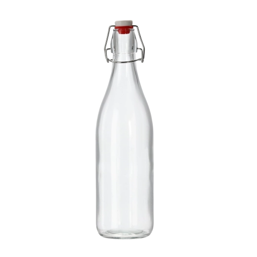 Botella de vidrio Costolata 750 ml con cierre mecánico hermético