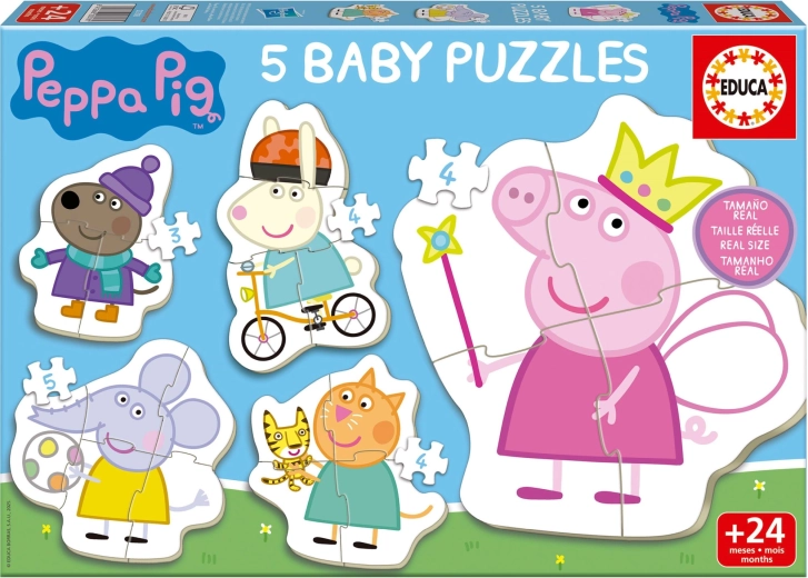 Baby puzzle Cerdita PEPPA 5 en 1 (3–5 piezas)