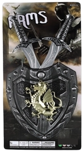 Armadura de caballero – set de escudo y dos espadas para niños