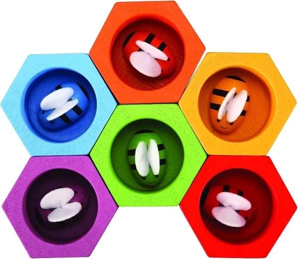Emparejamiento por colores de abejas y colmenas