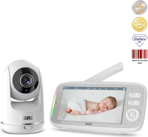 Neno Vista: vigilabebés con vídeo para niños con pantalla de 5" y cámara Full HD