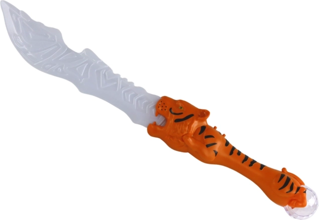 Espada luminosa con empuñadura con forma de tigre – naranja