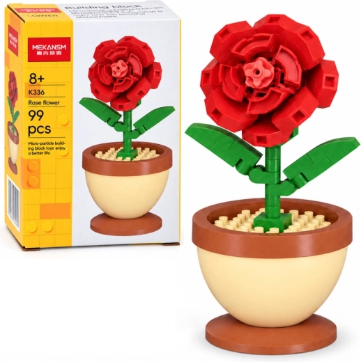 Kit de construcción técnica de una mini rosa en maceta - 1 unidad