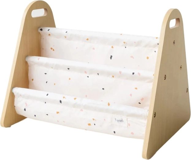 3 Sprouts soporte de libros de doble cara terrazzo cream