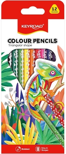 Lápices de colores KEYROAD triangulares, 12 colores