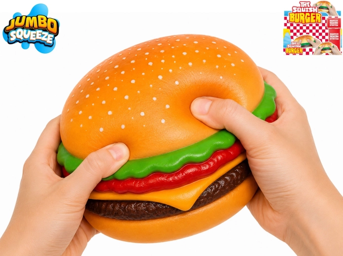 Hamburguesa jumbo elástica antiestrés para apretar 12 × 12 × 5,5 cm