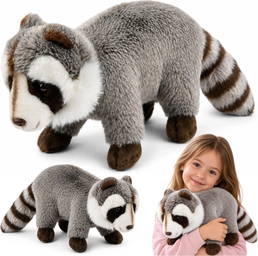 Peluche de mapache realista gris 45 cm