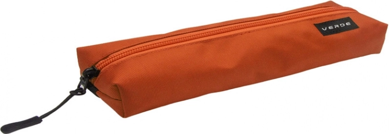 Estuche estrecho con goma elástica Verde color ladrillo