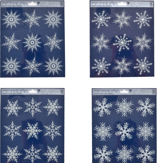 Lámina decorativa para ventana con copos brillantes 24 × 27 cm (4 variantes)