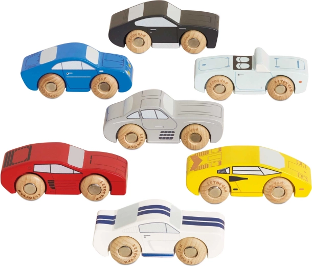 Coches deportivos de madera Le Toy Van – set de 7 uds