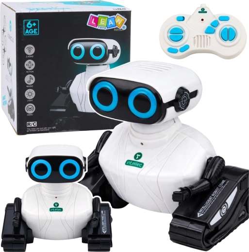 Robot RC interactivo con orugas, ojos LED y baile