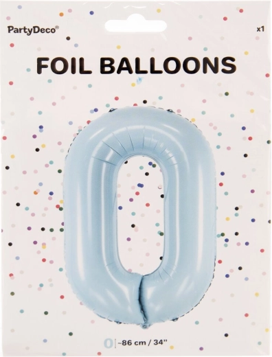 Globo de foil número 0 azul 86 cm