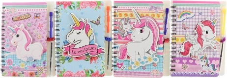 Cuaderno con bolígrafo unicornio