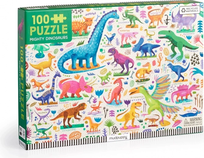 Mudpuppy Puzzle Dinosaurios poderosos 100 piezas
