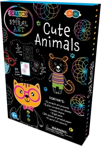 Set de imágenes para rascar y en espiral – animalitos alegres