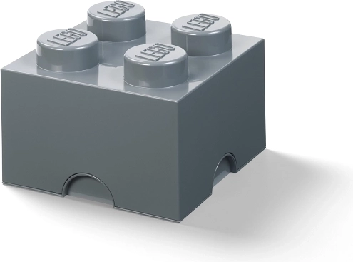 Caja de almacenamiento LEGO 4 gris oscuro