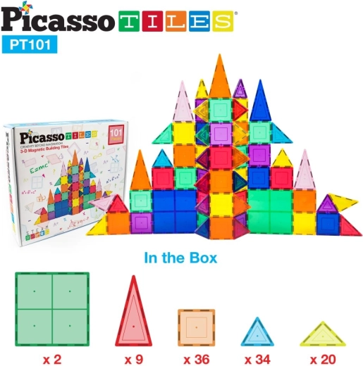 Juego de construcción magnético Picasso con piezas básicas - 101 piezas