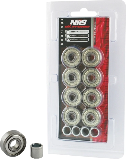 Rodamientos cromados ABEC 9 Nils Extreme (8 uds)